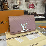 Fancybags louis vuitton original calfskin chain louise clutch light pink - 1