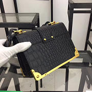 Fancybags Prada Black Crocodile and Leather Cahier Shoulder Bag 1BA045 - 6