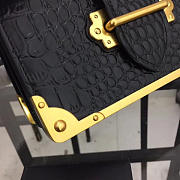 Fancybags Prada Black Crocodile and Leather Cahier Shoulder Bag 1BA045 - 5