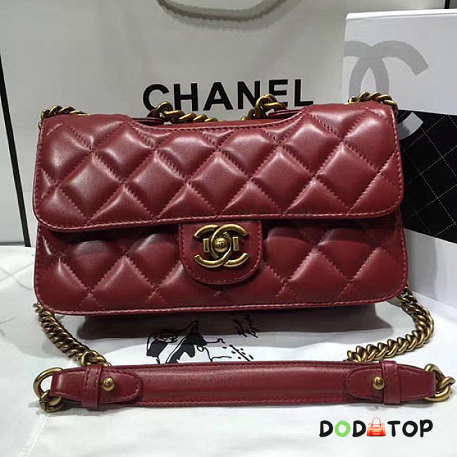 Fancybags Chanel Red Quilted Calfskin Perfect Edge Bag Gold A14041 VS09015 - 1