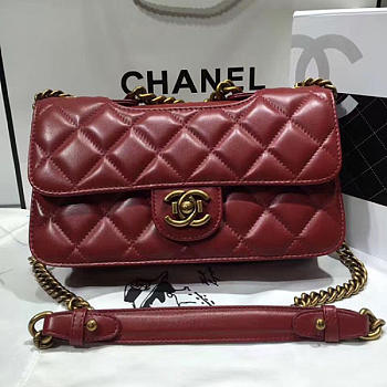 Fancybags Chanel Red Quilted Calfskin Perfect Edge Bag Gold A14041 VS09015