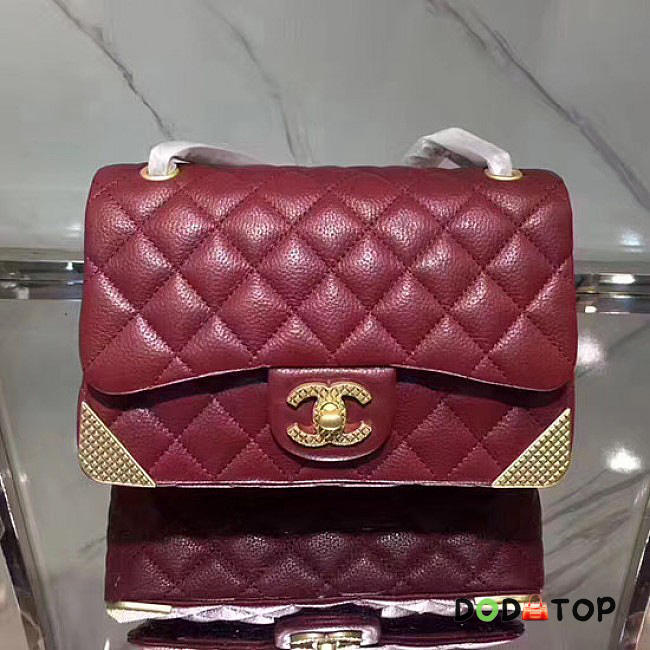 Fancybags Chanel Calfskin Small Flap Bag Burgundy A98256 VS06927 - 1