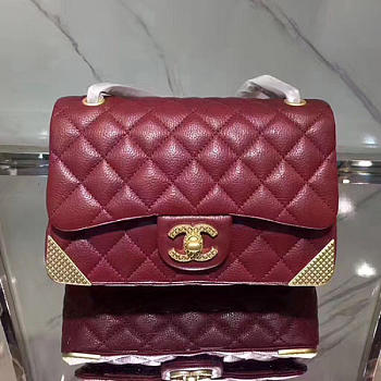 Fancybags Chanel Calfskin Small Flap Bag Burgundy A98256 VS06927