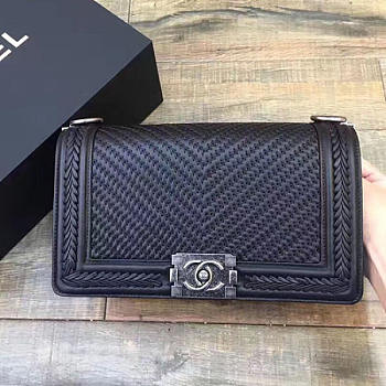 Fancybags Chanel Braided Calfskin Boy Chanel Bag Black A67086 VS05259
