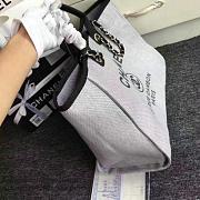Fancybags Chanel Grey Canvas Large Deauville Shopping Bag A68046 VS07815 - 5