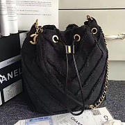 Fancybags Fashion Chanel Canvas Patchwork Drawstring Bag Black A93727 VS08534 - 1