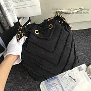 Fancybags Fashion Chanel Canvas Patchwork Drawstring Bag Black A93727 VS08534 - 5