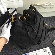Fancybags Fashion Chanel Canvas Patchwork Drawstring Bag Black A93727 VS08534 - 2