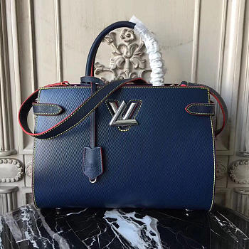 Fancybags louis vuitton original epi leather twist tote M54980 navy blue