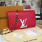 Fancybags louis vuitton original calfskin chain louise clutch M54113 red - 1