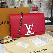 Fancybags louis vuitton original calfskin chain louise clutch M54113 red - 2