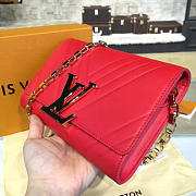 Fancybags louis vuitton original calfskin chain louise clutch M54113 red - 3