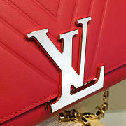 Fancybags louis vuitton original calfskin chain louise clutch M54113 red - 5