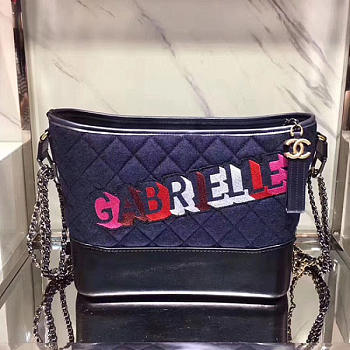 Fancybags Chanel Chanels Gabrielle Hobo Bag Navy Blue & Black A93824 VS05505