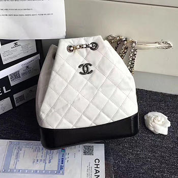 Fancybags Chanel Chanels Gabrielle Backpack White and Black A94485 VS06686