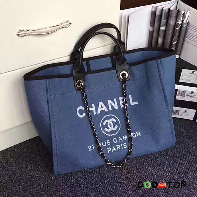 Fancybags Chanel Blue Canvas Large Deauville Shopping Bag A68046 VS05826 - 1