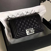 Fancybags Chanel Small Quilted Caviar Boy Bag Black Silver A13043 VS03258 - 6