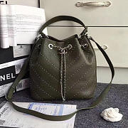 Fancybags Chanel Stud Calfskin Bucket Bag Green A93598 VS08204 - 1