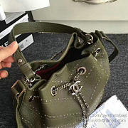 Fancybags Chanel Stud Calfskin Bucket Bag Green A93598 VS08204 - 5