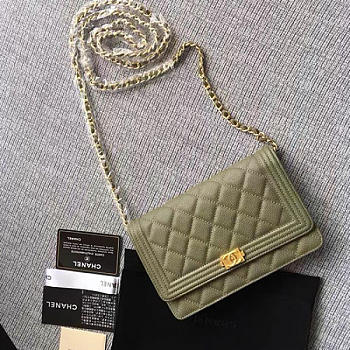 Fancybags Chanel Caviar WOC Chain Wallet Green A80287 VS07114