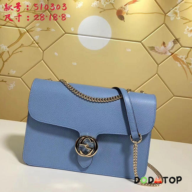 Fancybags Gucci GG Flap Shoulder Bag On Chain Light Blue 510303 - 1
