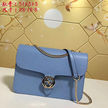 Fancybags Gucci GG Flap Shoulder Bag On Chain Light Blue 510303