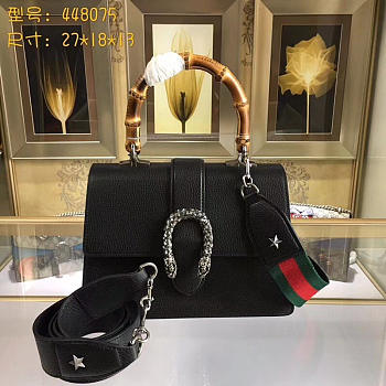 Fancybags Gucci Dionysus medium top handle bag black leather