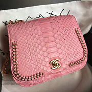 Fancybags Chanel Snake Leather Flap Shoulder Bag Pink A98774 VS09287 - 4