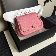 Fancybags Chanel Snake Leather Flap Shoulder Bag Pink A98774 VS09287 - 3