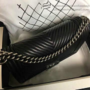 Fancybags Chanel Medium Chevron Lambskin Boy Bag Black A13043 VS03203 - 5