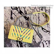 Fancybags Chanel Multicolor Chevron Medium Boy Bag Yellow A67086 VS05805 - 6