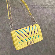 Fancybags Chanel Multicolor Chevron Medium Boy Bag Yellow A67086 VS05805 - 4