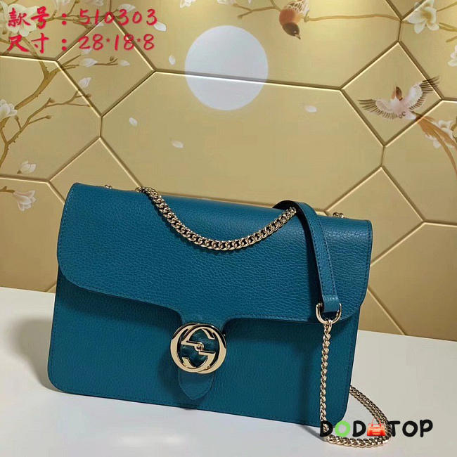 Fancybags Gucci GG Flap Shoulder Bag On Chain Sapphire Blue 510303 - 1
