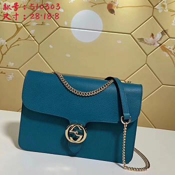 Fancybags Gucci GG Flap Shoulder Bag On Chain Sapphire Blue 510303