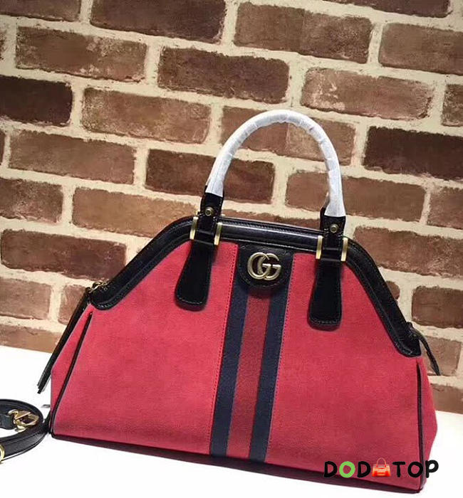 Fancybags GUCCI RE(BELLE) SUEDE MEDIUM TOP HANDLE BAG ‎516459 RED 2018 - 1