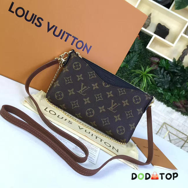 Fancybags Louis vuitton original monogram pallas clutch M41639 black - 1