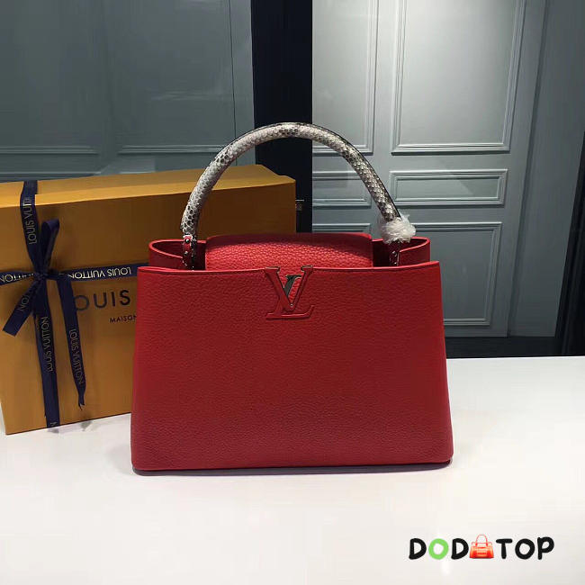 Fancybags Louis vuitton original taurillon leather capucines MM M94740 red - 1