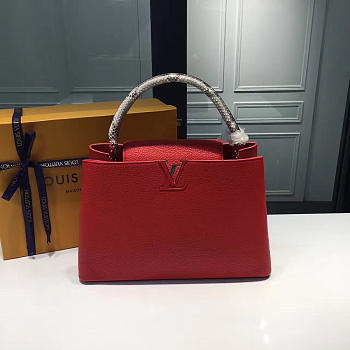 Fancybags Louis vuitton original taurillon leather capucines MM M94740 red
