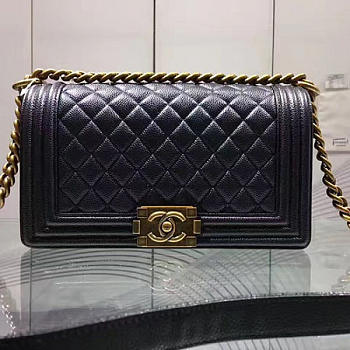 Fancybags Chanel Black Quilted Caviar Medium Boy Bag Gold Hardware A67086 VS01578