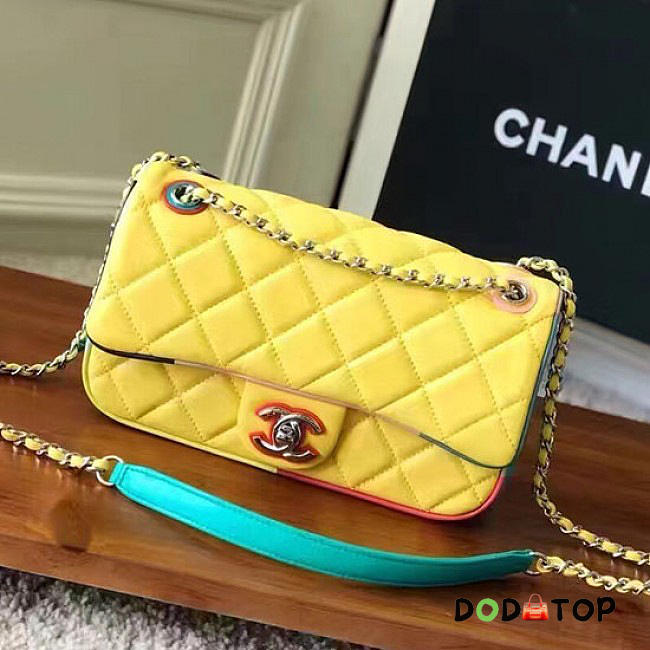 Fancybags Chanel Yellow Multicolor Lambskin Resin Small Flap Bag A150301 VS01201 - 1