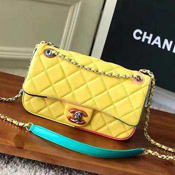 Fancybags Chanel Yellow Multicolor Lambskin Resin Small Flap Bag A150301 VS01201