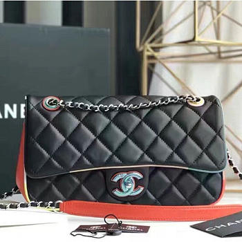 Fancybags Chanel Black Multicolor Lambskin Resin Small Flap Bag A150301 VS02961