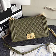Fancybags Chanel Green Quilted Caviar Medium Boy Bag A67086 VS09827 - 1