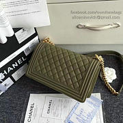 Fancybags Chanel Green Quilted Caviar Medium Boy Bag A67086 VS09827 - 2
