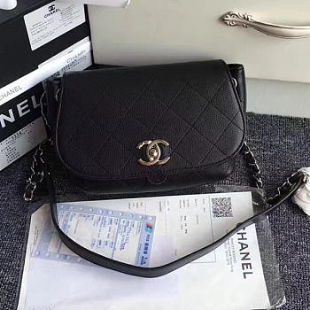 Fancybags Top Chanel Grained Calfskin Shoulder Bag Black A92949 VS08810