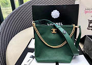 Chanel Calfskin buckle shoulder strap hippie bag 93660 green - 1