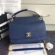 Fancybags Chanel Grained Calfskin Flap Bag with Top Handle Blue A93757 VS02159 - 1