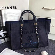 Fancybags Chanel Canvas and Sequins Cubano Trip Deauville Shopping Bag Blue A66941 VS06532 - 1