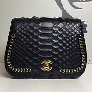 Fancybags Chanel Snake Leather Flap Shoulder Bag Black A98774 VS02501 - 1