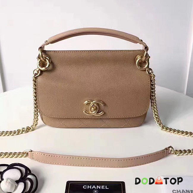 Fancybags Chanel Grained Calfskin Flap Bag with Top Handle Beige A93756 VS06010 - 1